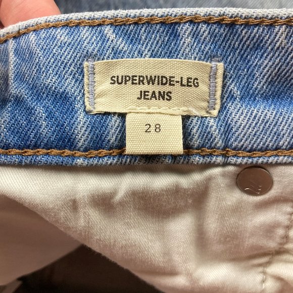 NWT Madewell Distressed Superwide-Leg Jeans Light Wash ND543 High-Rise Cropped - Picture 8 of 16